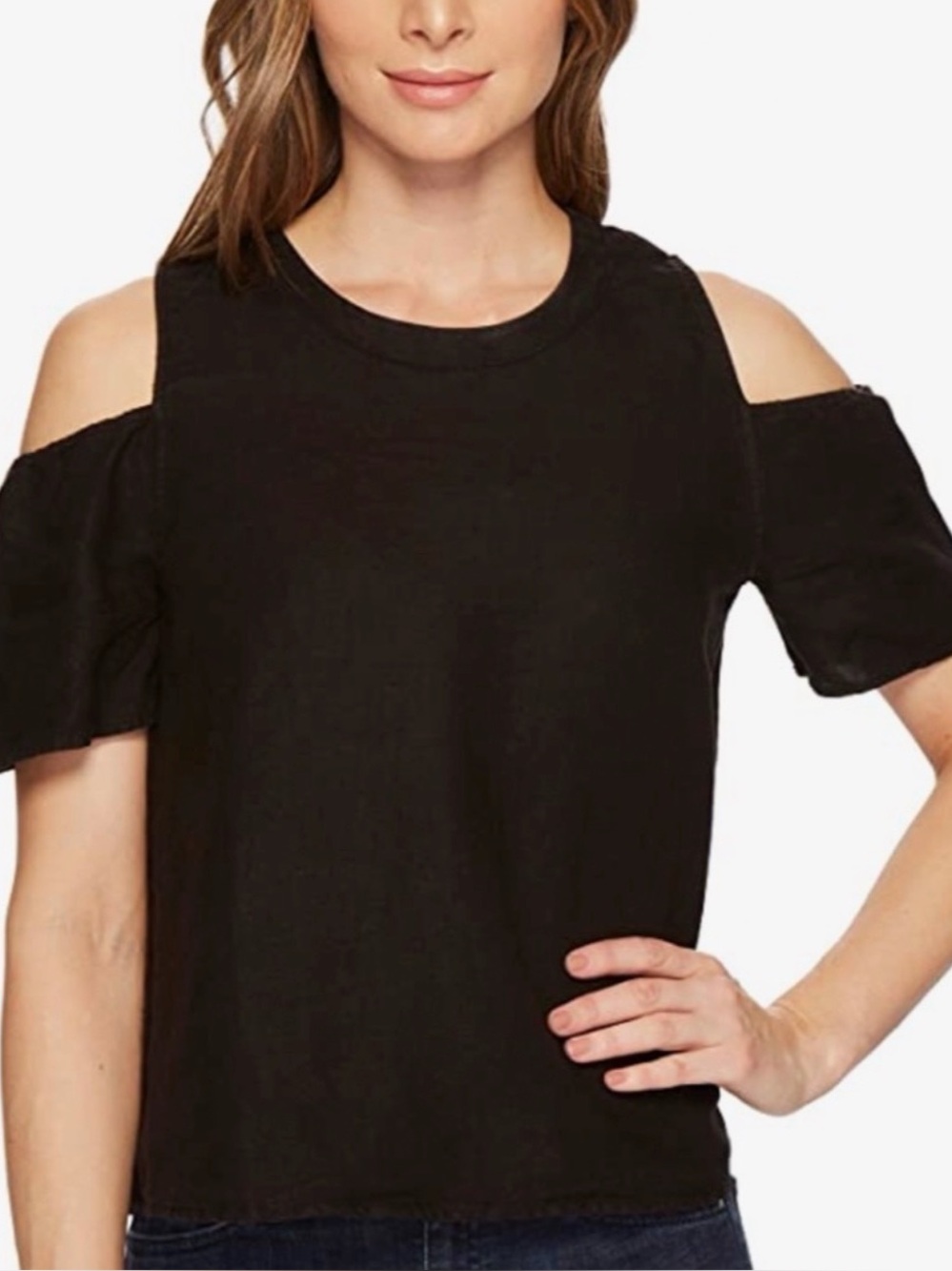 Forever 21 Black Cold-Shoulder Top